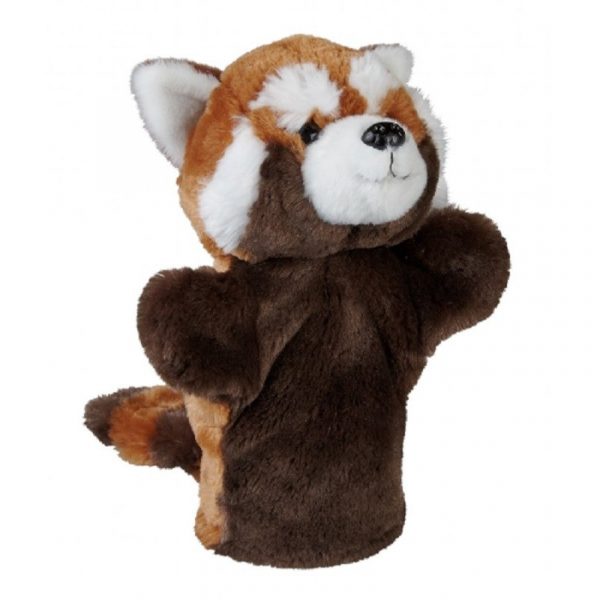 Rode panda beren handpoppen knuffels 26 cm knuffeldieren