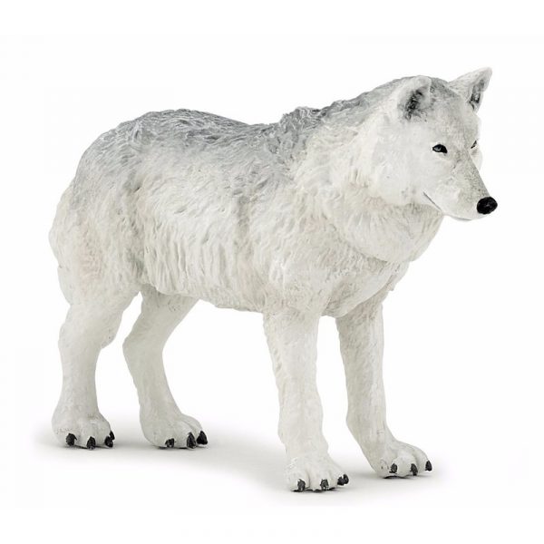 Witte wolf speeldiertje 9,5 cm