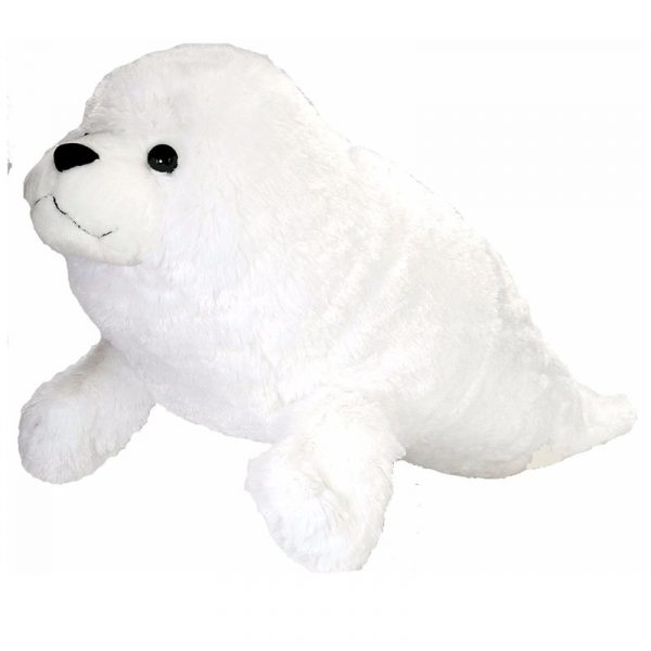 Pluche witte knuffel zeehond 76 cm