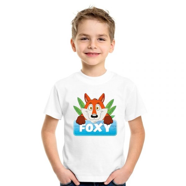 Vossen dieren t-shirt wit voor kinderen