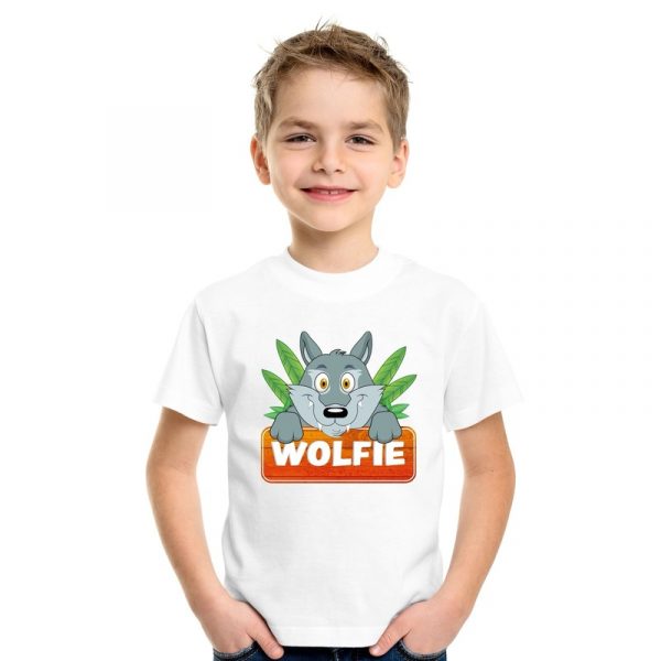 Wolven dieren t-shirt wit voor kinderen