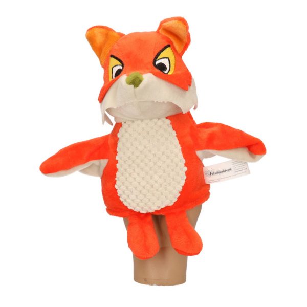 Oranje/bruine vossen handpoppen knuffels 25 cm Fabeltjeskrant Lowieke de Vos knuffeldieren