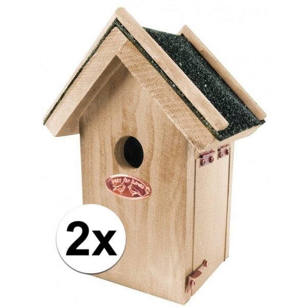 2x Vogelhuisjes voor het Winterkoninkje 16x22 cm