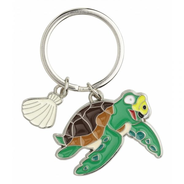 Metalen sleutelhanger zeeschildpad 5 cm