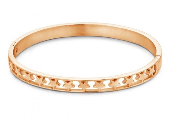 CO88 Collection 8CB-90098 - Stalen bangle met sterren - one-size - roségoudkleurig