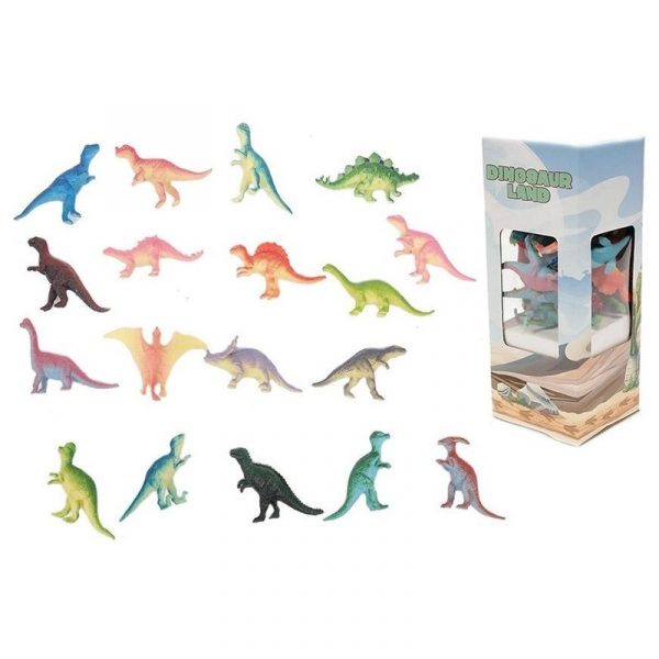 Plastic dinosaurussen doos 18 stuks