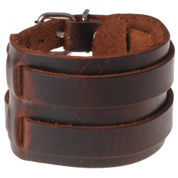 Bruine leren armband gesp sluiting