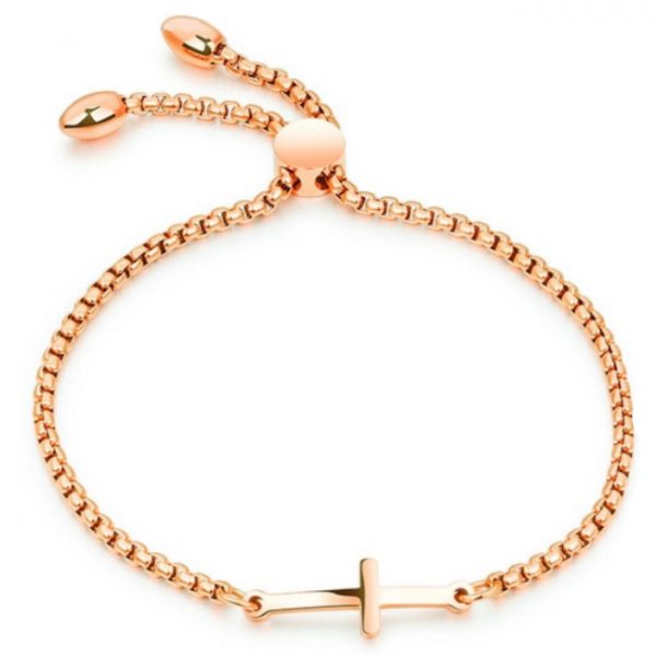 Cilla Jewels Dames Armband met Schuifsluiting en Kruis Rose