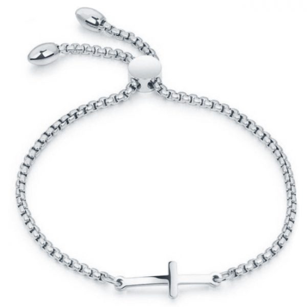 Cilla Jewels Dames Armband met Schuifsluiting en Kruis Zilver