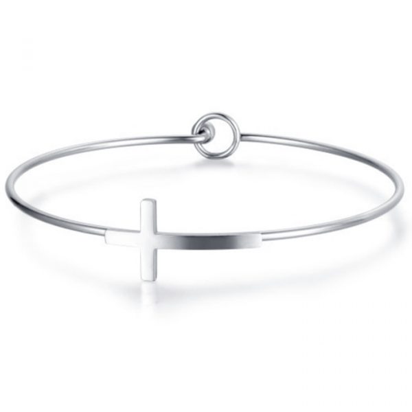 Cilla Jewels Dames Armband Rond met Kruis Zilver