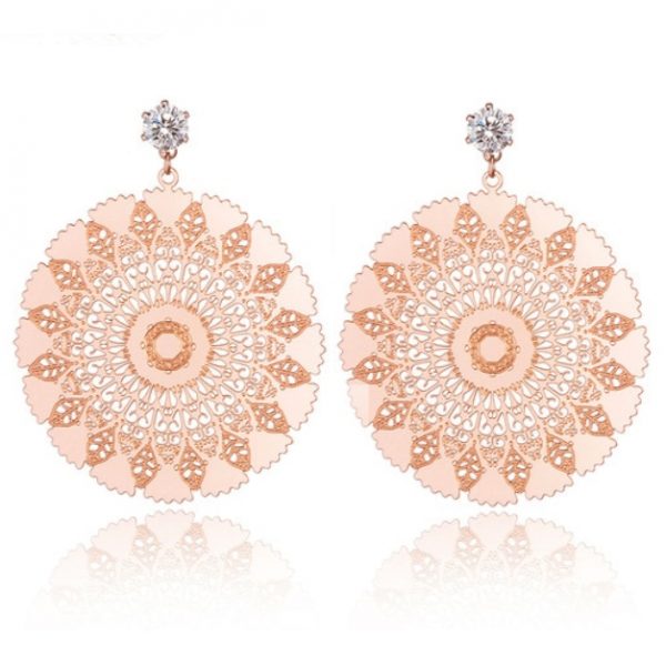 Cilla Jewels Damesoorbellen met Bloem en Zirkonia Rose