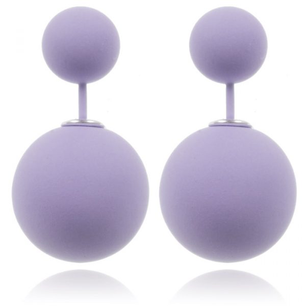 Double Dots oorbellen Matte Purple