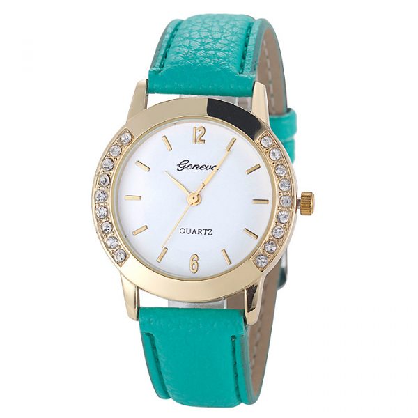 Geneva mode horloge Diamonds Gold Green