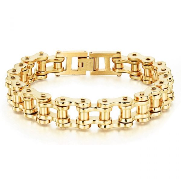 Heren armband Edelstaal Biker Chain Gold