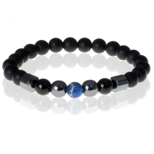 Heren kralen armband Lucky Stone Blue