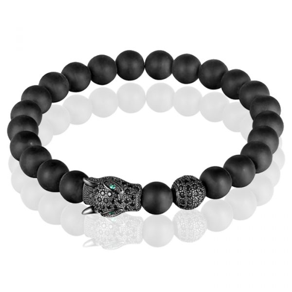 Memphis kralen armband Luipaard Zwart