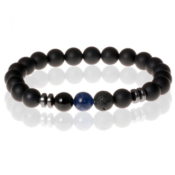 Memphis Kralen armband Matte Agaat Blue Veins