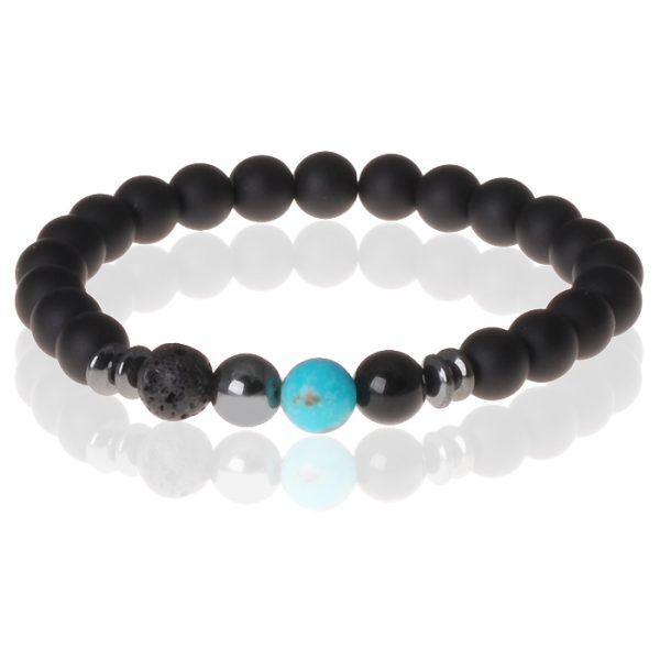 Memphis kralen armband Matte Agaat Gelukssteen Turquoise