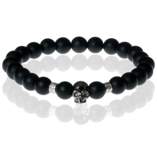 Memphis kralen armband Matte Onyx Skull