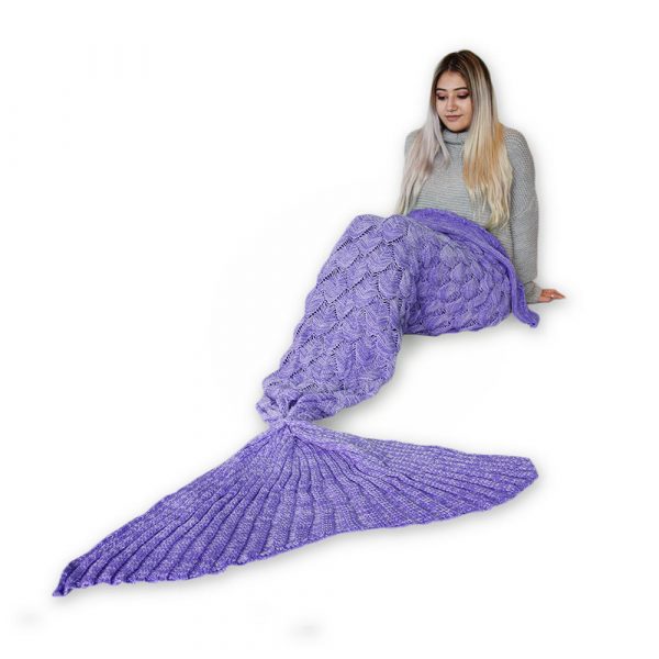 Zeemeermin Deken - Mermaid Blanket - 1.95m - Lila