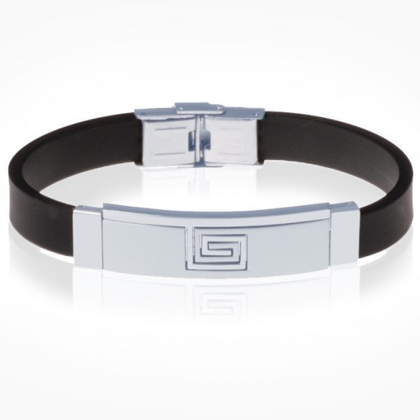 Siliconen heren armband RVS Element Greek