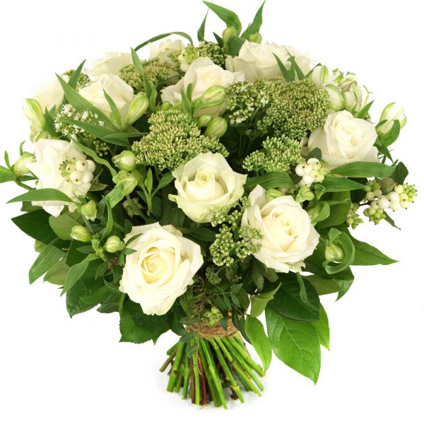 Witte rozen en witte bloemen