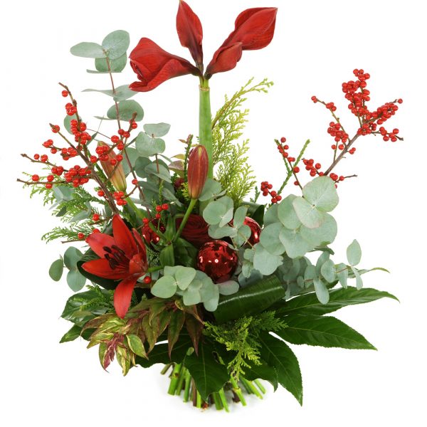 Modern kerstboeket Amaryllis