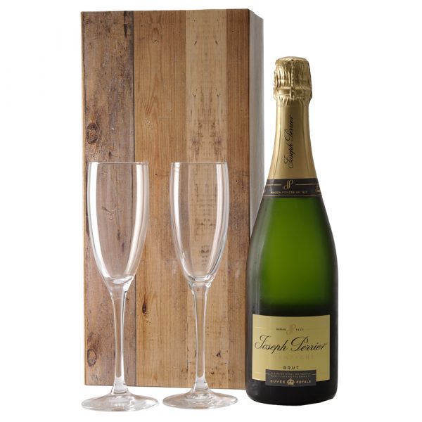 Joseph Perrier Brut en champagne glazen bezorgen