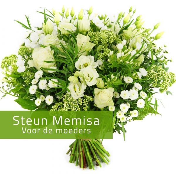 Boeket wit steun memisa