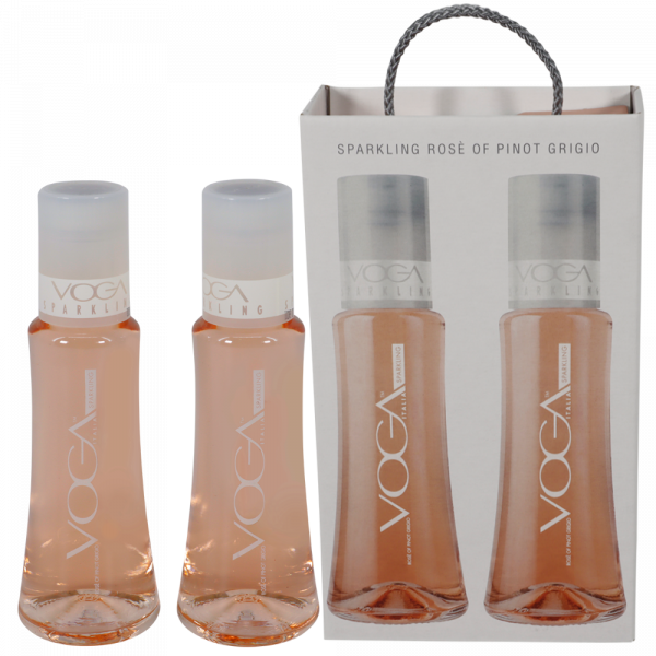 Gift box 2 Voga rosé Sparkling in luxe tas