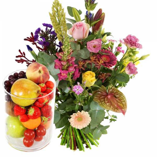 Bloemen fruit glazen vaas laten bezorgen