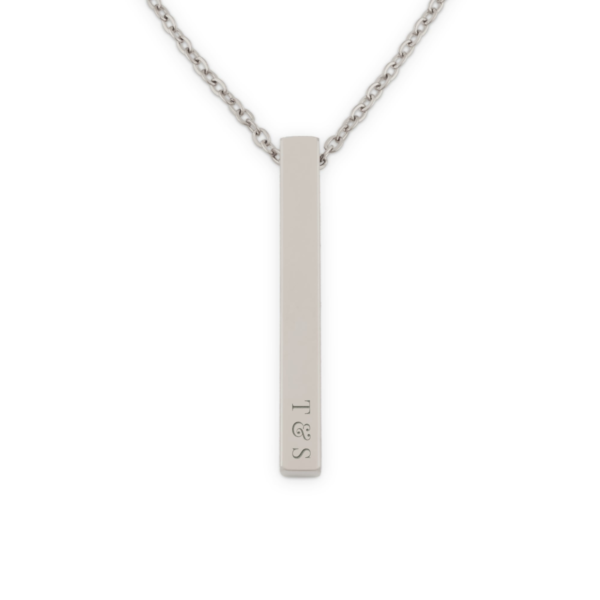 Bar ketting met naam - Zilver