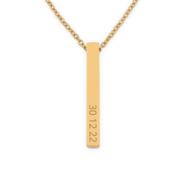 Bar ketting met naam - Goud