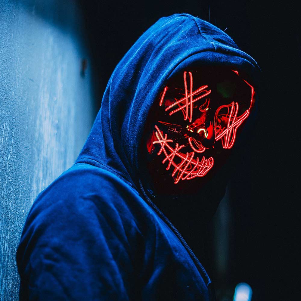 Purge LED Masker - 3 Lichtstanden - Halloween Masker 1 Purge LED Masker - 3 Lichtstanden - Halloween Masker
