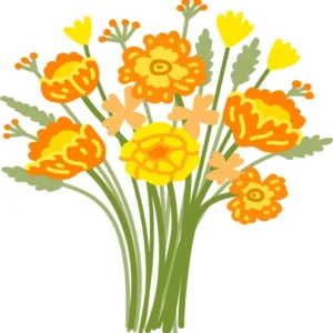 Gemengd boeket oranje gele bloemen