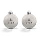 Kerstbal met naam - Zilver - 2 stuks