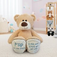 Knuffel 45 cm met geboortegegevens 1 Knuffel 45 cm met geboortegegevens