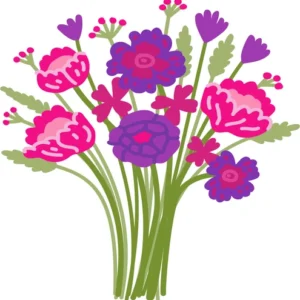 Boeket gemengd roze paars bloemen