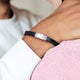 Luxe enkele heren armband leer graveren - Zwart - L