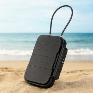 Strandkluis Zwart - Waterdicht - 235x141x58mm - Met Cijferslot