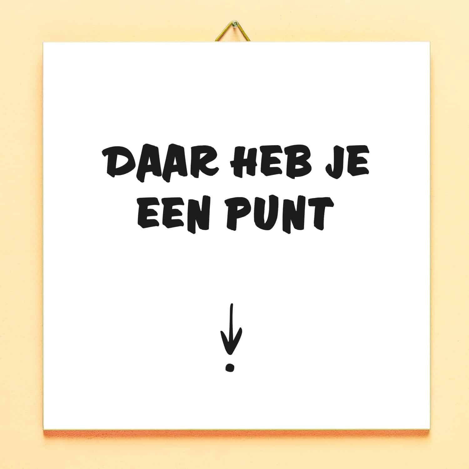 Tegeltje Daar heb je een punt tegel 1 Tegeltje Daar heb je een punt tegel