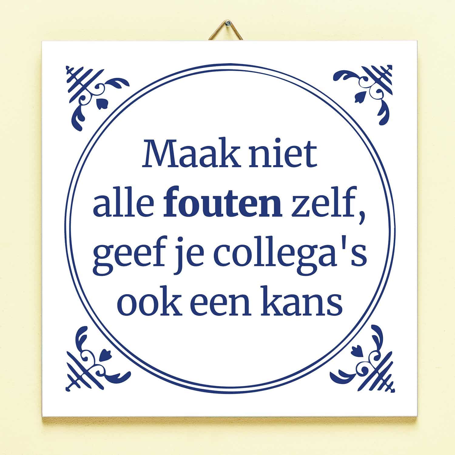 Tegeltje Maak niet alle fouten zelf 1 Tegeltje Maak niet alle fouten zelf