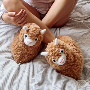 Alpaca Sloffen - One Size 36-41- Lichtbruin