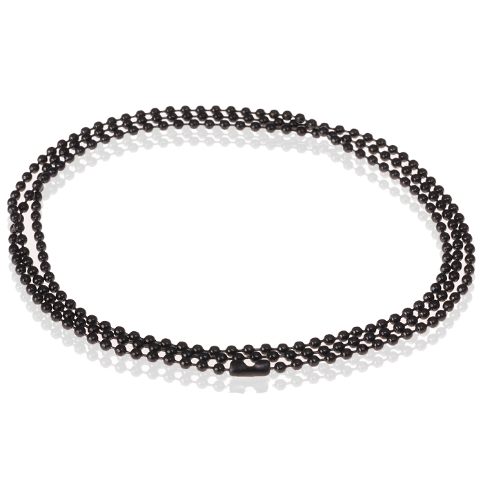 LGT Jewels Dogtag ketting Edelstaal Zwart 2mm-60cm 1 LGT Jewels Dogtag ketting Edelstaal Zwart 2mm-60cm