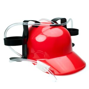 Bierhelm Rood - Handsfree Drankhouder - Feestgadget - Universele Maat