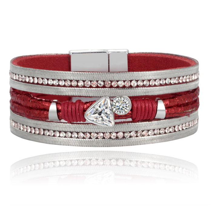Boho Armband met Meerdere Lagen - Triangle Rood 1 Boho Armband met Meerdere Lagen - Triangle Rood