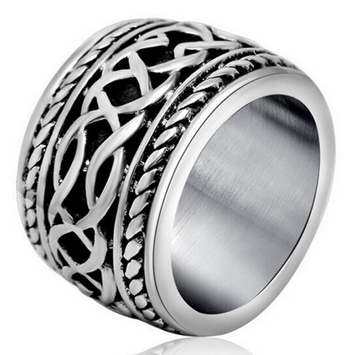Brede edelstaal heren ring Celtic Knot-19mm 1 Brede edelstaal heren ring Celtic Knot-19mm