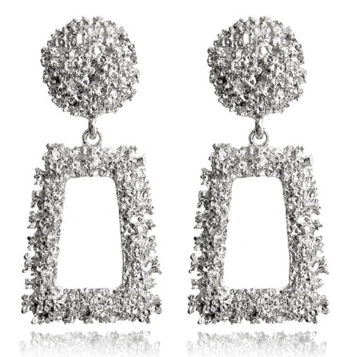 Cilla Chunky Geometrische Oorbellen - Silver 1 Cilla Chunky Geometrische Oorbellen - Silver