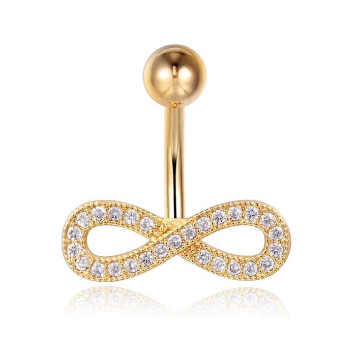 Cilla Jewels Navelpiercing van Titanium - Infinity Goudkleurig 1 Cilla Jewels Navelpiercing van Titanium - Infinity Goudkleurig
