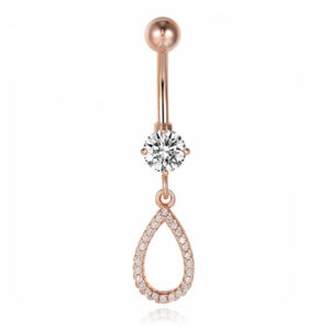 Cilla Navelpiercing met Hangertje - Druppel Rosegoudkleurig